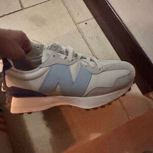 Staud New Balance Collab Shoes White Blue Sneakers sold out trainers sport suede